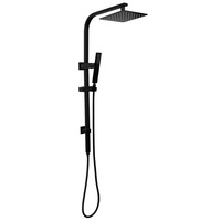 ACA 8'' Rainfall Shower Station Set Handheld Spray Head Matte Black Square
