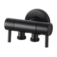 ACA Mini Cistern Cock Dual Control Solid Brass Toilet Bidet Black
