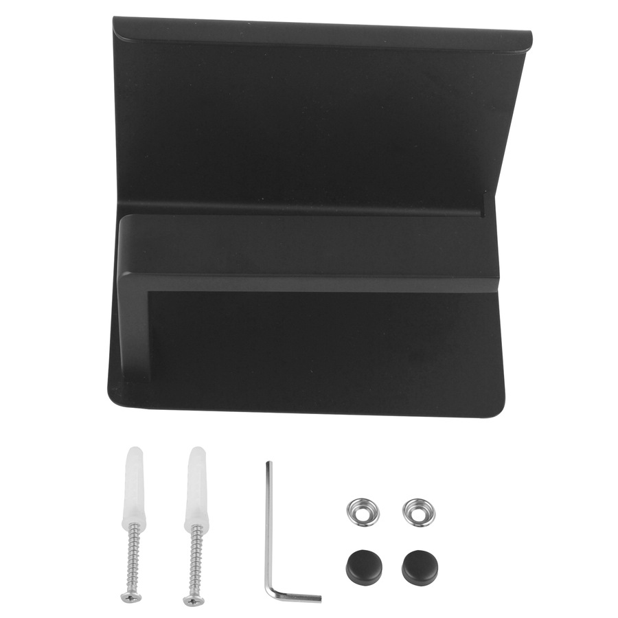 ACA Black Toilet Paper Holder with Phone Shelf Bathroom Accessories Tissue Roll Dispenser