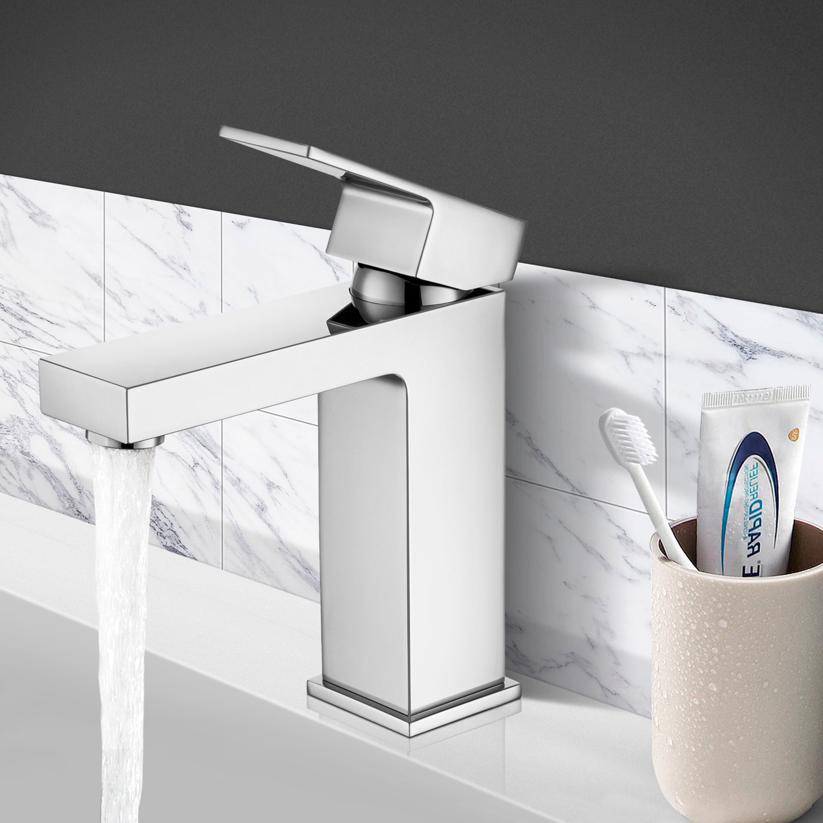 ACA Chrome Bathroom Mixer Taps Square Basin Tap Brass Faucet WELS & WATERMARK