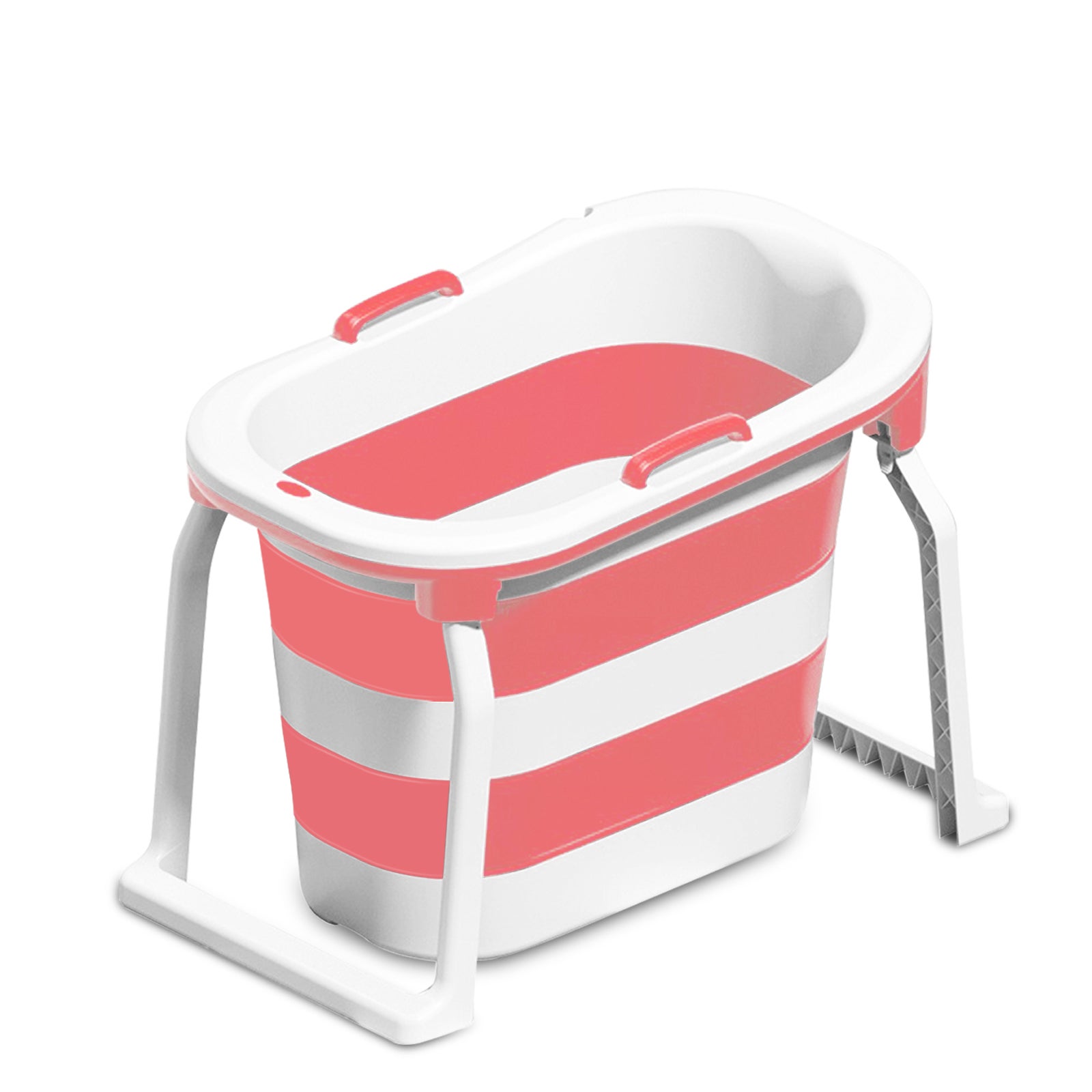 Pink Portable Adult Baby Bathtub Oval Water Tub Newborn Bathing Folding Bathtub