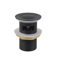 ACA Bathroom Basin Pop Up Waste Overflow Black Solid Brass 32mm/40mm