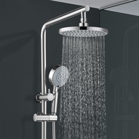 ACA Round Chrome Shower Head Station 5 Functions Handheld Spray Head Set Top Inlet WELS