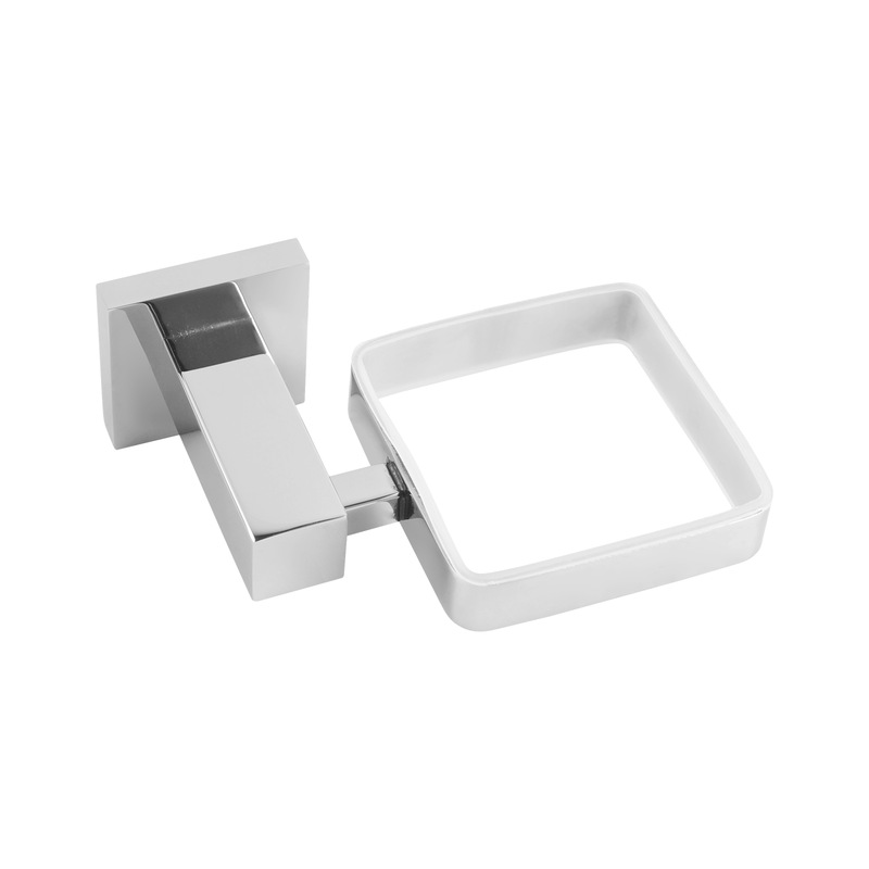 Buy Bathroom Square Toilet Brush with Glass Holder Chrome MyDeal