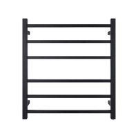 ACA Square Electric Heated Towel Rack Rail Warmer 6 Bar Black Stainless Steel SAA