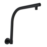 ACA Wall Mounted Swivel Gooseneck Shower Arm in Matte Black Round