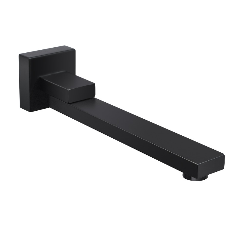 Square 180 Degree Swivel Bath/Basin Wall Water Spout Matt Black | Buy ...