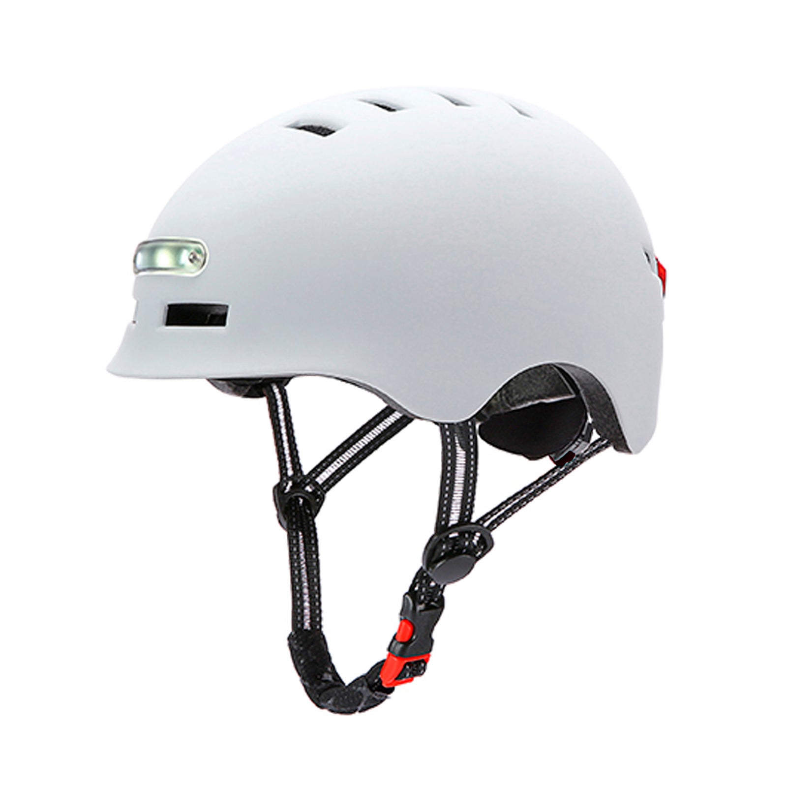 White Sports Bicycle Helmets Safety Head Protection LED Night Warning Light Adjustable 54-61cm/M