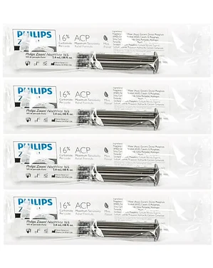 Philips Zoom 16% Nite White Carbamide Peroxide Teeth Whitening Gel Kit - 4 x 2.4gram Individually Wrapped Syringes - Bonus Bag and Instructions Included