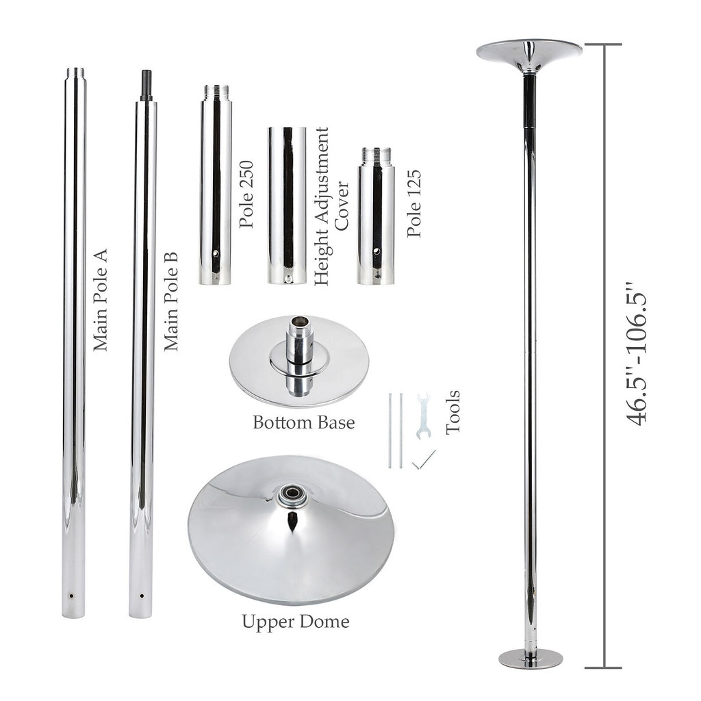 45mm Portable Dancing Pole Exercise Home GYM Dance Static Stripper Spinning with carry