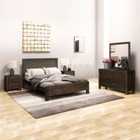 Nowra 4 Pieces Double Dresser Bedroom Suite Chocolate Colour With Dresser