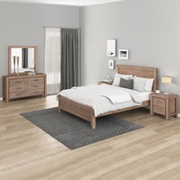 Nowra 4 Pieces Queen Size Bedroom Suite Oak Colour With Dresser