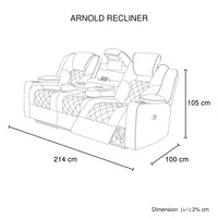Electric Recliner Rhino Fabric Black Lounge Armchair with LED Features 3+2+1 Seater Set