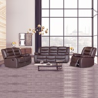 Fantasy 3+2+1 Seater Recliner Sofa Set In Faux Leather Lounge Couch in Brown Colour