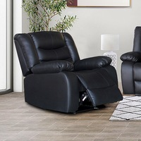 Fantasy 1 Seater Recliner Sofa Chair In Faux Leather Lounge Couch Armchair in Black Colour