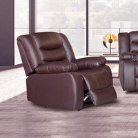 Fantasy 1 Seater Recliner Sofa Chair In Faux Leather Lounge Couch Armchair in Brown Colour