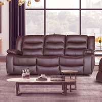 Fantasy 3 Seater Recliner Sofa Chair In Faux Leather Lounge Couch Armchair in Brown Colour