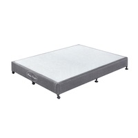 Mattress Base Ensemble Queen Size Solid Wooden Slat in Chaorcoal with Removable Cover