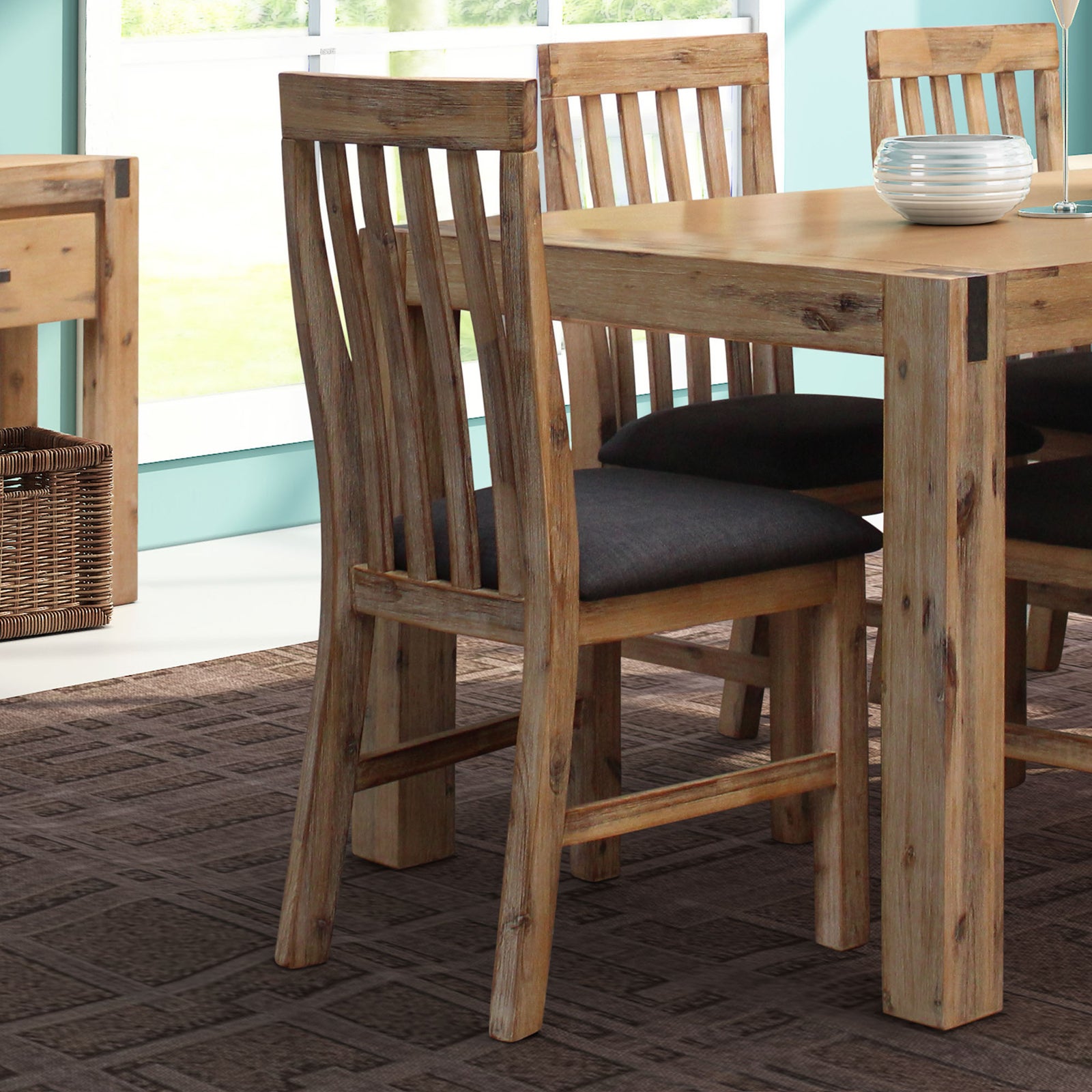 Nowra 2X Dining Chairs with Solid Acacia Timber In Oak Colour
