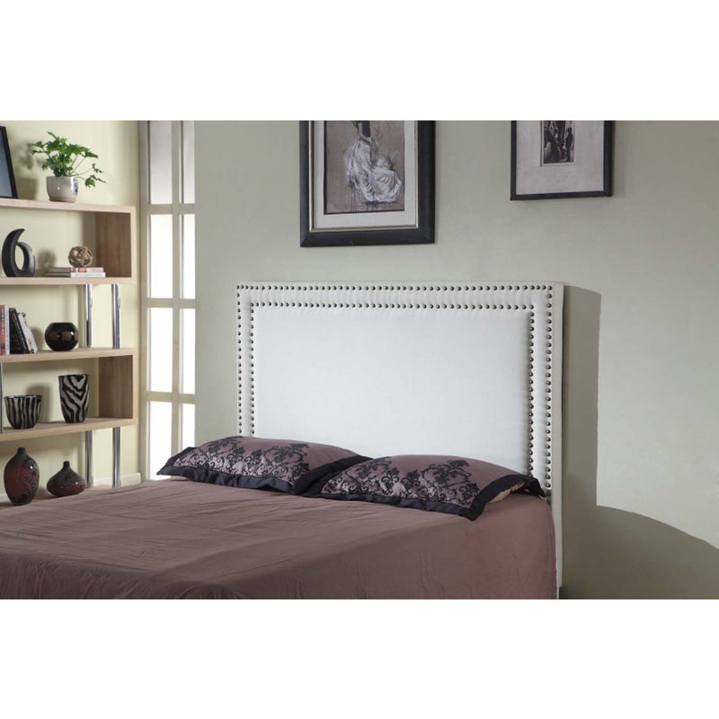 Queen Size Fabric Studded Bed Head Headboard White | Buy ...