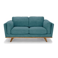 York 2 Seater Fabric Armchair Sofa Modern Lounge in Teal Colour