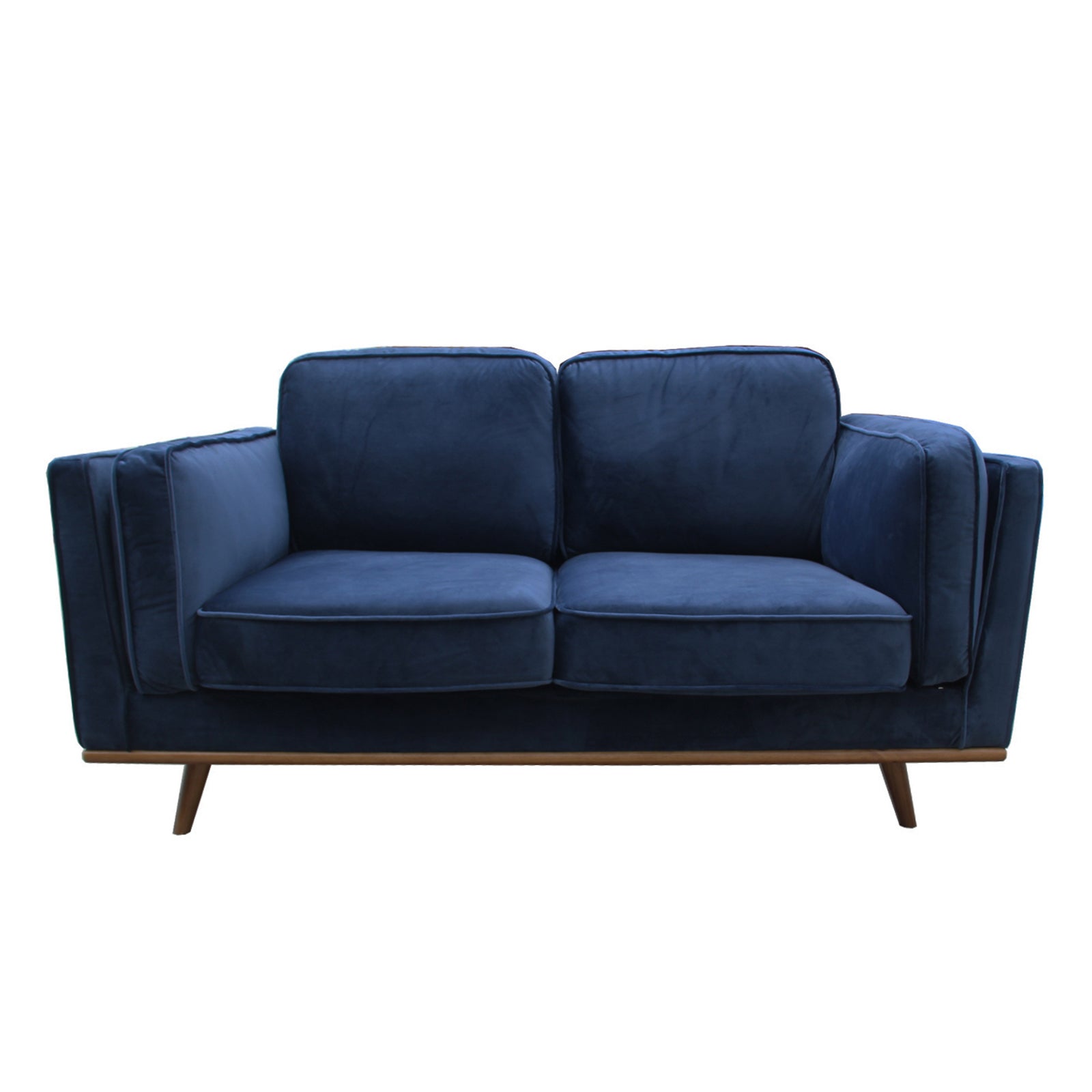 York 2 Seater Fabric Armchair Sofa Modern Lounge in Blue Colour
