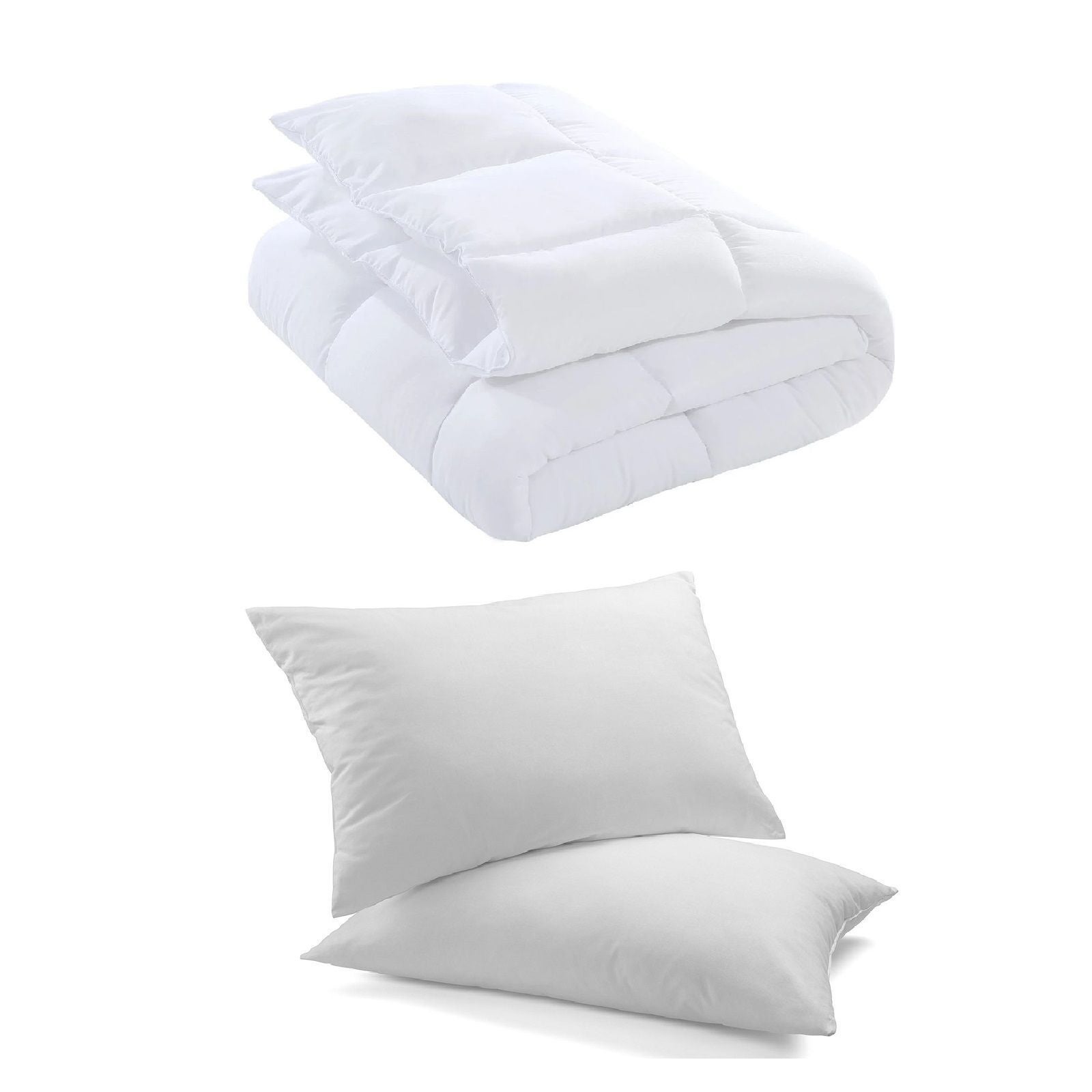 50% Duck Feather & 50% Duck Down Quilt 500GSM + Duck Pillows Twin Pack Combo