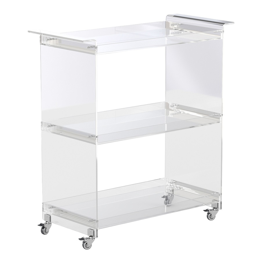 Hudson 3 Tier Acrylic Bar Cart