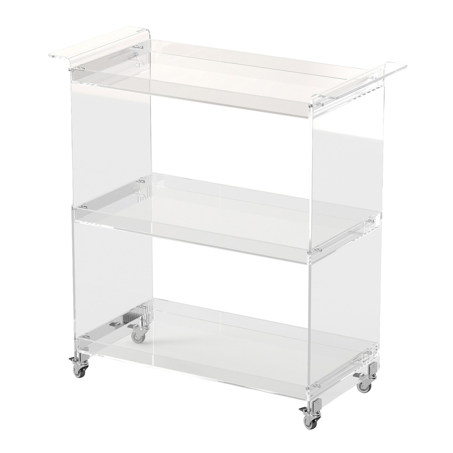 Hudson 3 Tier Acrylic Bar Cart