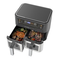 Kitchen Couture Dual View 2 x 5 Litre Air Fryer 6 Programs Stainless Steel