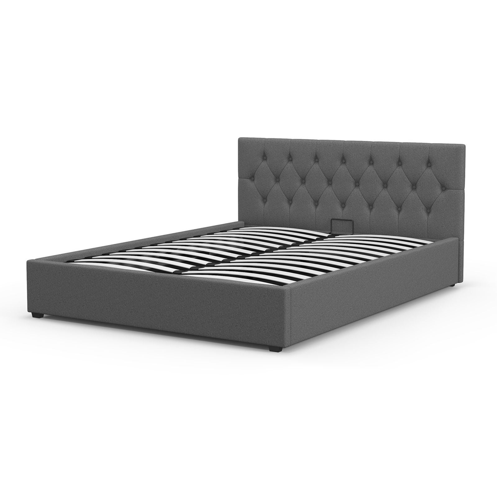 Milano Capri Luxury Gas Lift Bed Frame Base And Headboard With Storage All Sizes