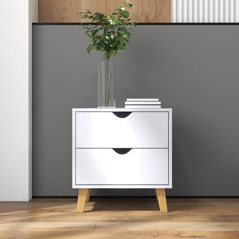 Buy Milano Decor Bedside Table Turramurra Drawers Nightstand Unit ...