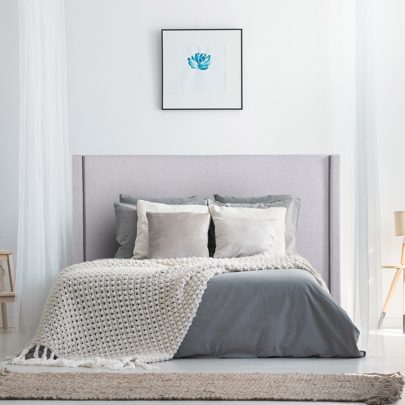 Buy Milano Decor Guildford Winged Bed Head Light Grey MyDeal