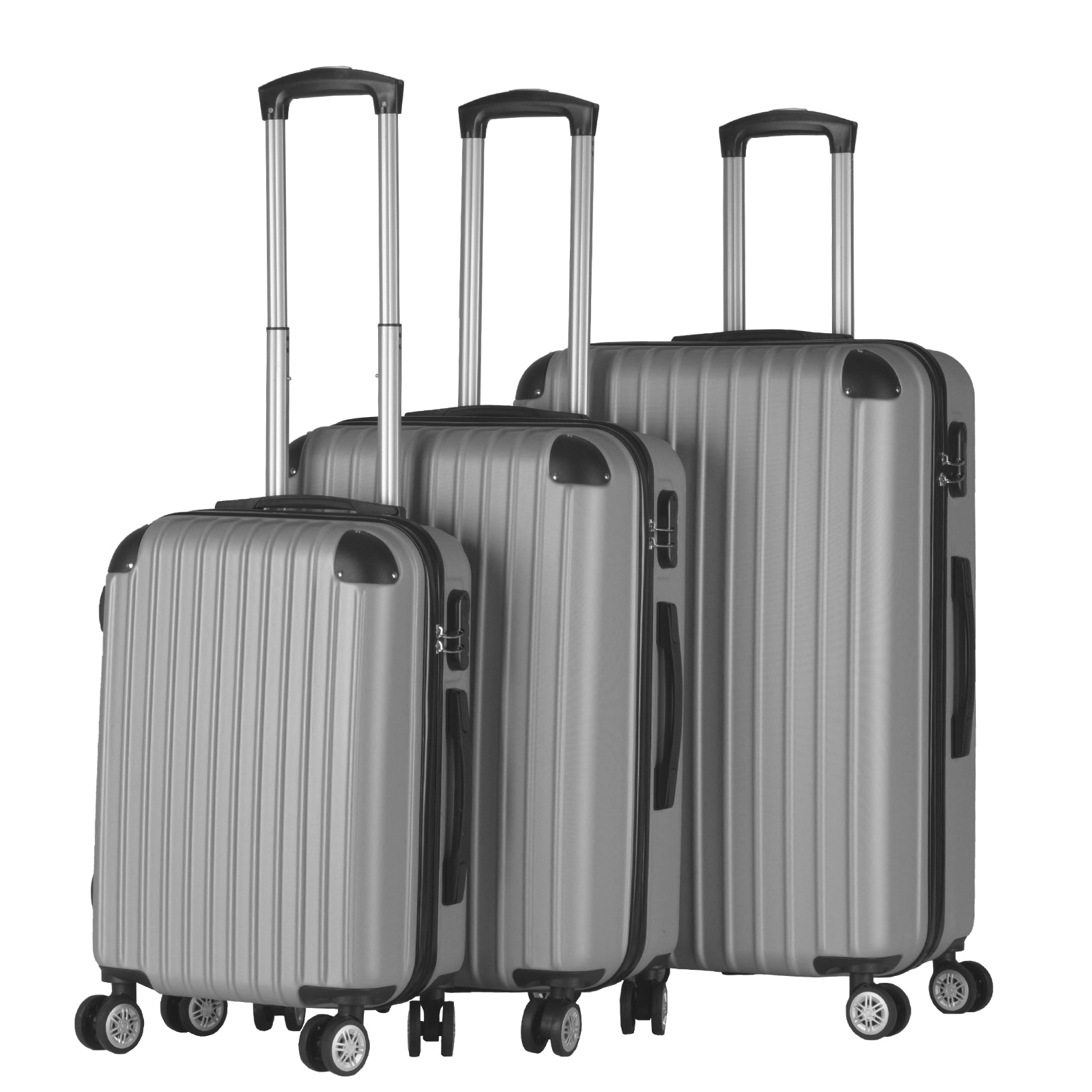 Milano abs luxury shockproof luggage 3 store piece set