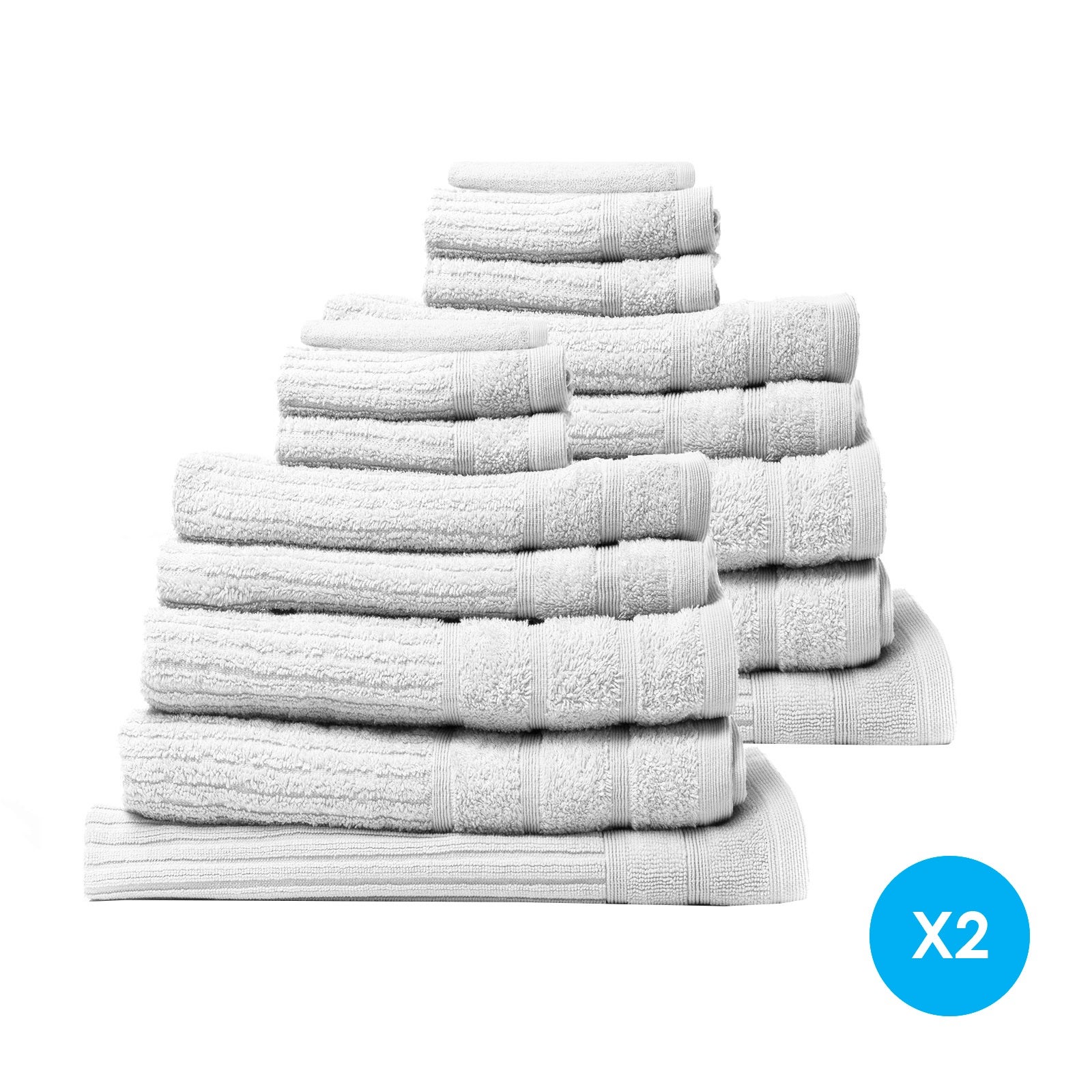Royal Comfort 16 Piece Cotton Eden Towel Set 600GSM Luxurious Absorbent