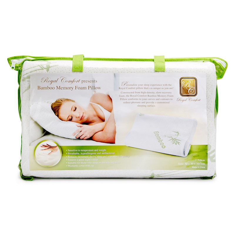 royal comfort bamboo memory foam pillow