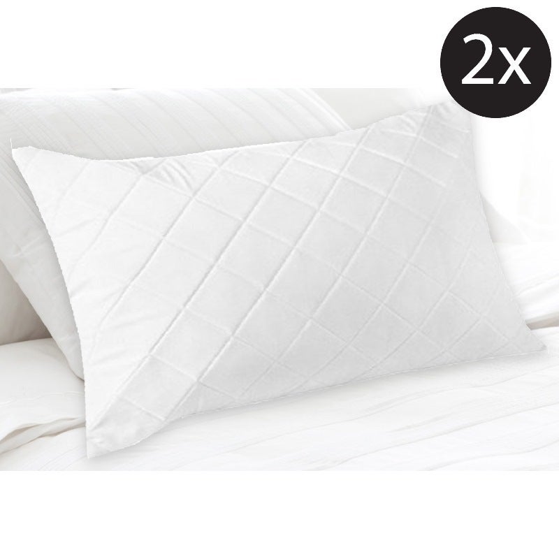 2x King Fibre and Cotton Quilted Pillow Protector