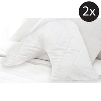 2x V-Shaped Fibre & Cotton Quilted Pillow Protector