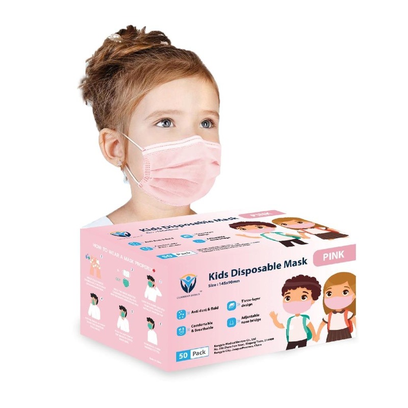 Buy 50Pcs PINK/BLUSH Disposable Kids Mask Child Children's Face Protective Masks 145 x 90mm MyDeal