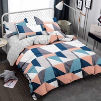 Argyle Design Microfibre Quilt Cover Set
