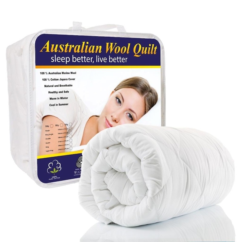 Buy Australian Cotton Merino Wool Quilt Duvet 500GSM MyDeal