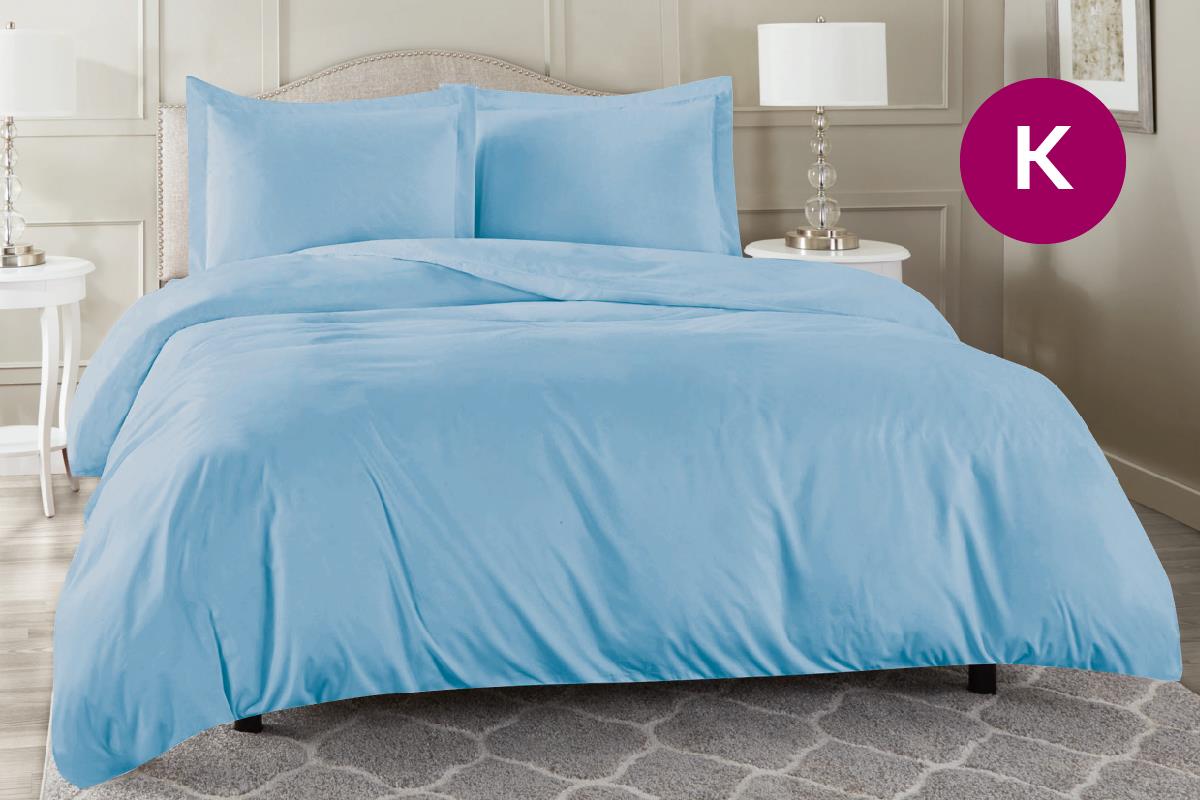 King Size Aqua Color 1000TC 100% Cotton Quilt/Doona Cover Pillowcase Set
