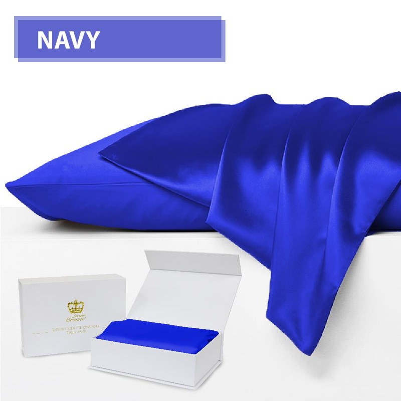 Set Of 2 Luxor Crown Mulberry Silk Pillowcases In 16 Colours Mydeal