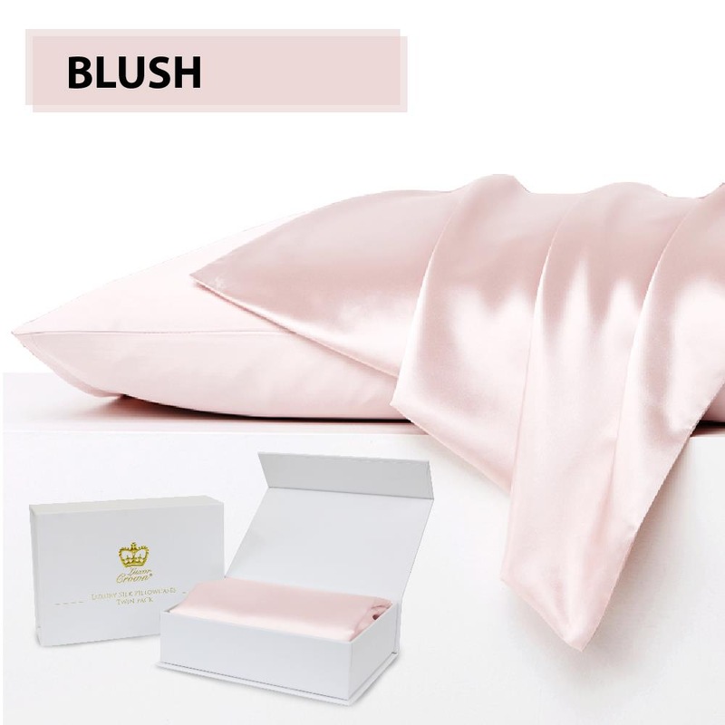 Set Of 2 Luxor Crown Mulberry Silk Pillowcases In 16 Colours Mydeal
