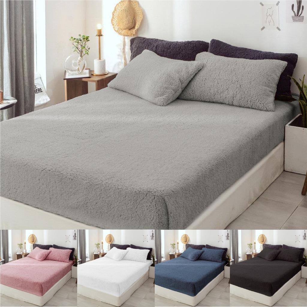 Luxor Teddy Bear Fleece Fitted Sheet + Pillowcase Set in 5 Colors