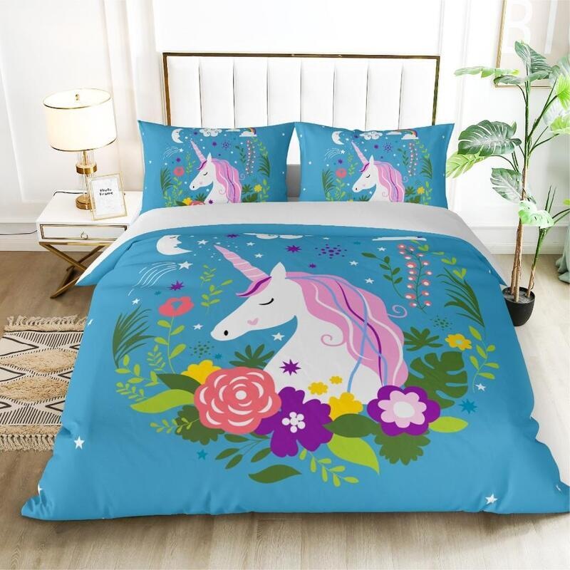 My Unicorn Blue Quilt/Doona Cover Set Buy Queen Quilt Cover Sets