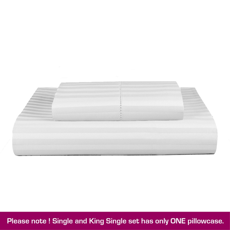 Microfibre Striped Quilt Cover Set 1000TC in 4 Colours MyDeal