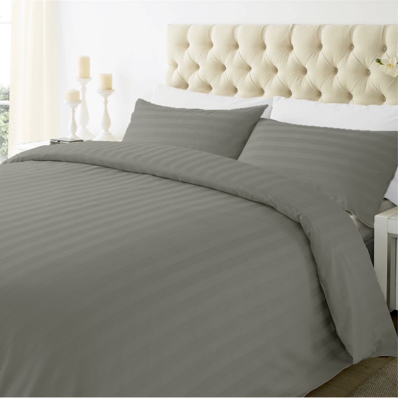 Microfibre Striped Quilt Cover Set 1000TC in 4 Colours MyDeal