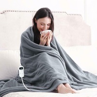 Washable Electric Heated Blanket Fleece Throw Rug in 3 colors