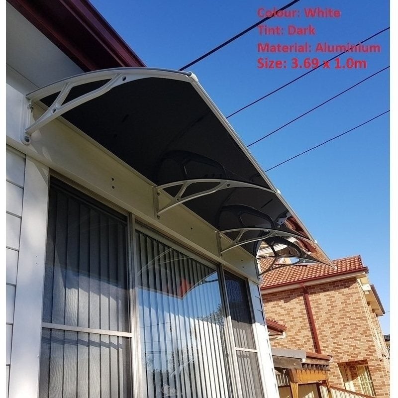 Large Polycarbonate Outdoor Awning 3.69m x 1.0m